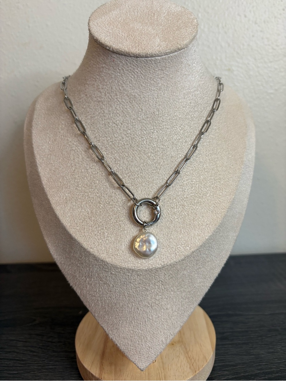Handmade Silver Pearl Charm Necklace | Waterproof & Tarnish Resistant